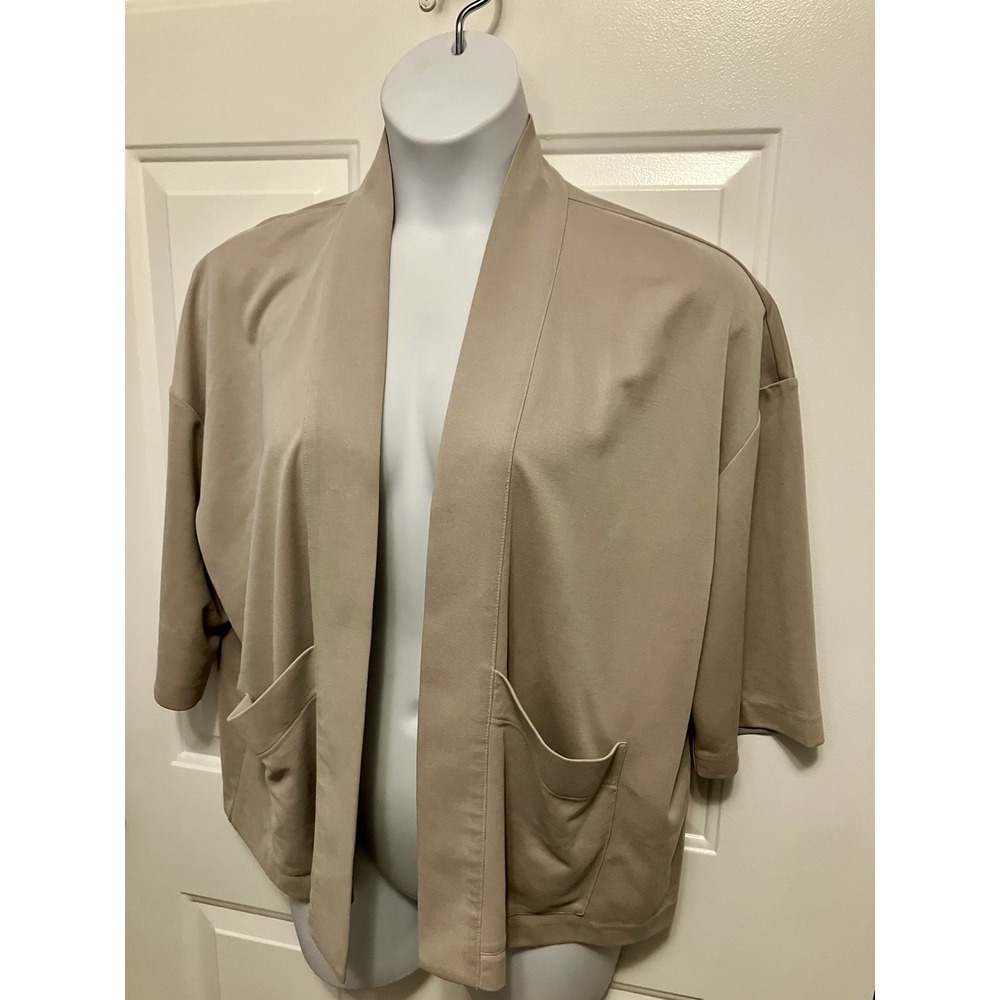 J Jill Pure Jill Women's Sz Medium Jacket Tencel Modal Oatmeal Beige‎